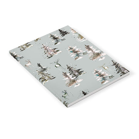 Ninola Design Deers and trees forest Gray Notebook