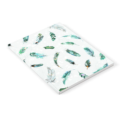 Ninola Design Delicate feathers soft green Notebook
