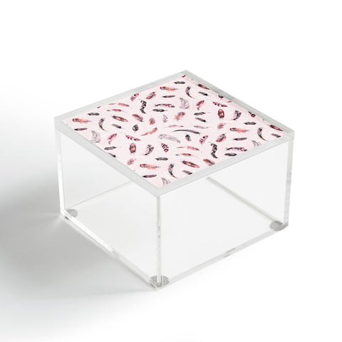 Ninola Design Delicate light soft feathers pink Acrylic Box