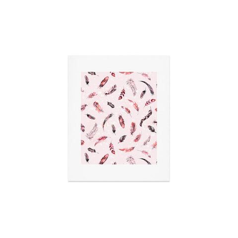 Ninola Design Delicate light soft feathers pink Art Print