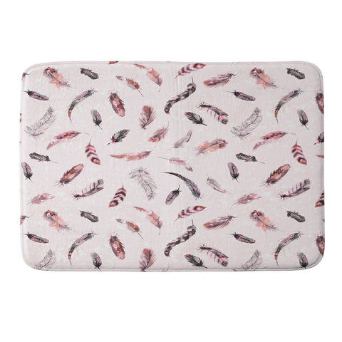 Ninola Design Delicate light soft feathers pink Memory Foam Bath Mat
