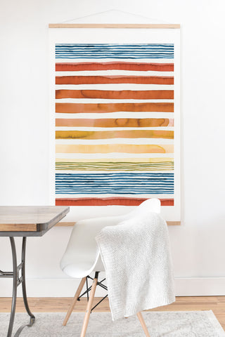 Ninola Design Desert sunset stripes Art Print And Hanger