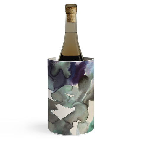 Ninola Design Expressive Abstract Painting Aqua Wine Chiller
