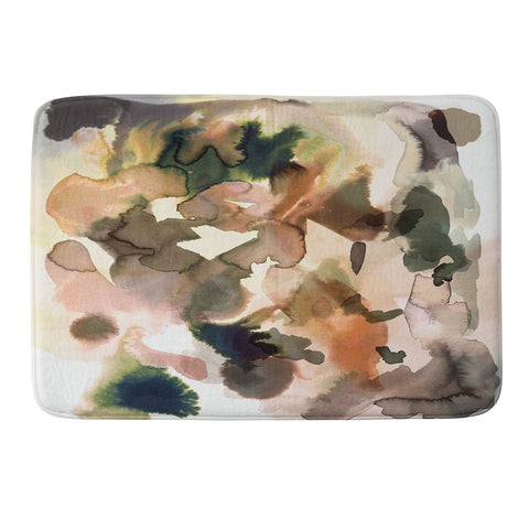 Ninola Design Expressive Abstract Painting Orange Memory Foam Bath Mat