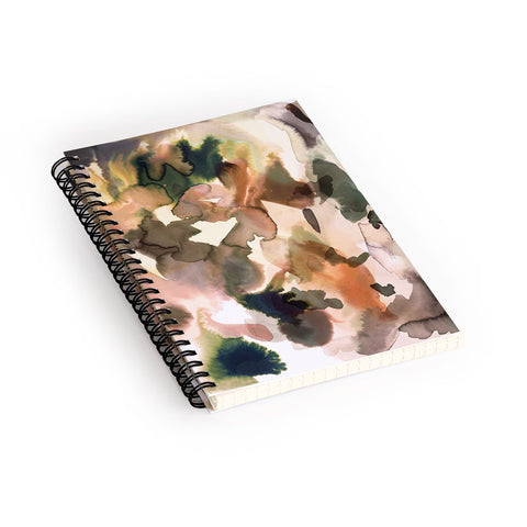 Ninola Design Expressive Abstract Painting Orange Spiral Notebook