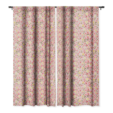Ninola Design Fresh flowers Pink Blackout Window Curtain