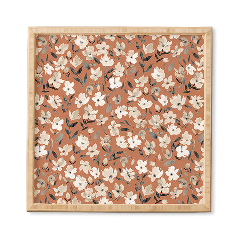 Ninola Design Fresh romantic flowers Copper Framed Wall Art