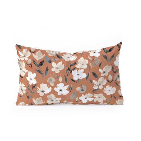 Ninola Design Fresh romantic flowers Copper Oblong Throw Pillow