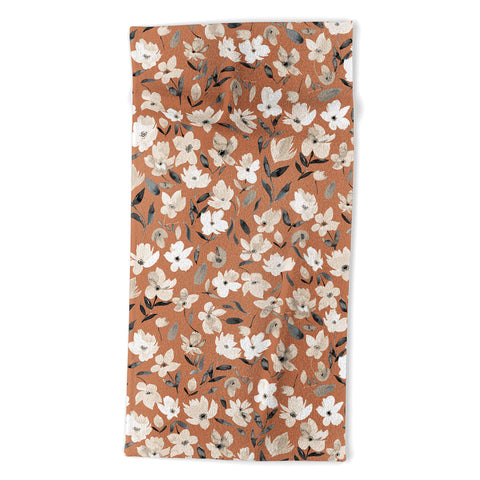 Ninola Design Fresh romantic flowers Copper Beach Towel