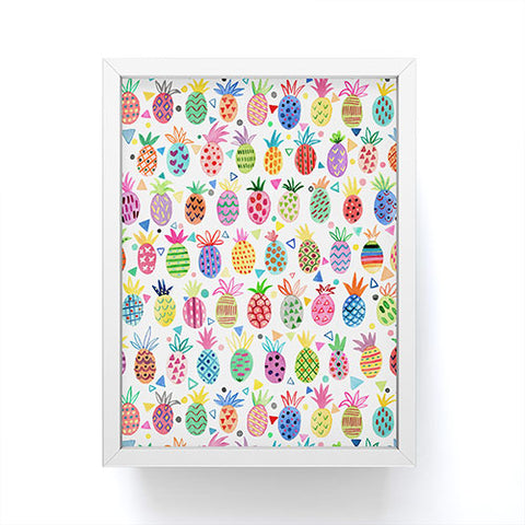 Ninola Design Geo pineapples Multicolored Framed Mini Art Print