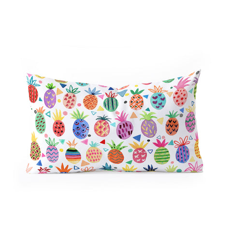 Ninola Design Geo pineapples Multicolored Oblong Throw Pillow