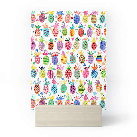 Ninola Design Geo pineapples Multicolored Mini Art Print