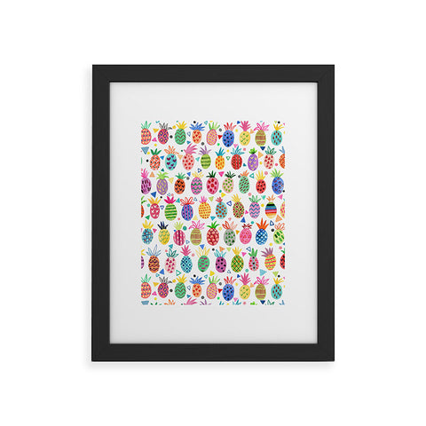Ninola Design Geo pineapples Multicolored Framed Art Print