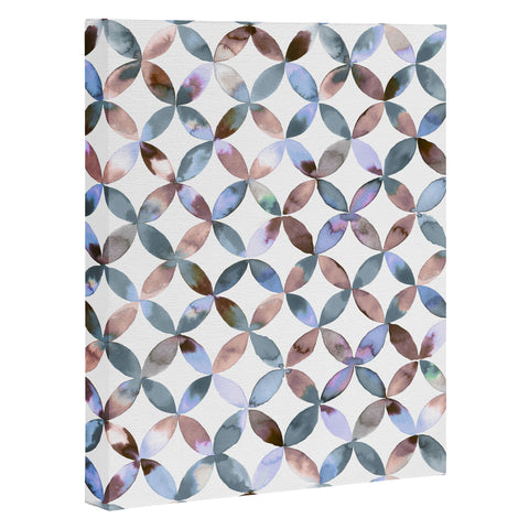 Ninola Design Geometric petals tile Pastel Art Canvas