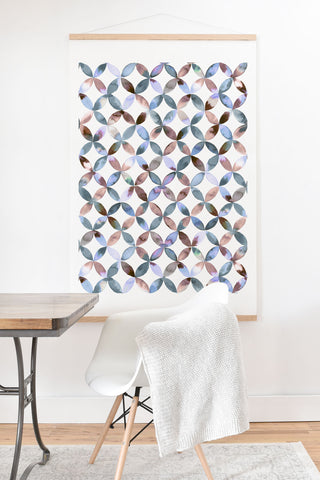 Ninola Design Geometric petals tile Pastel Art Print And Hanger