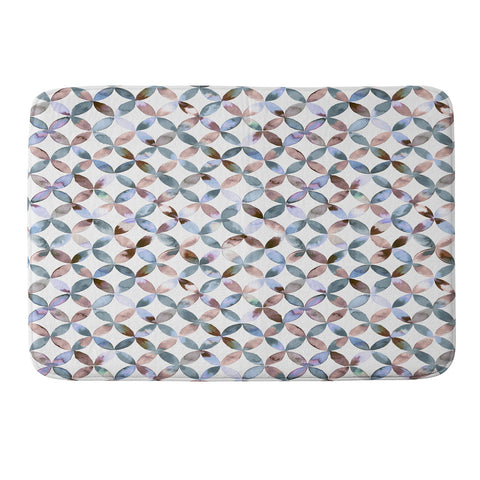 Ninola Design Geometric petals tile Pastel Memory Foam Bath Mat