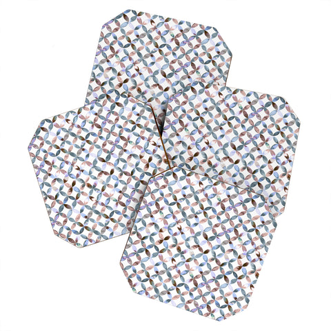 Ninola Design Geometric petals tile Pastel Coaster Set