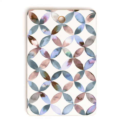 Ninola Design Geometric petals tile Pastel Cutting Board Rectangle