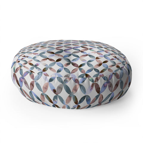 Ninola Design Geometric petals tile Pastel Floor Pillow Round