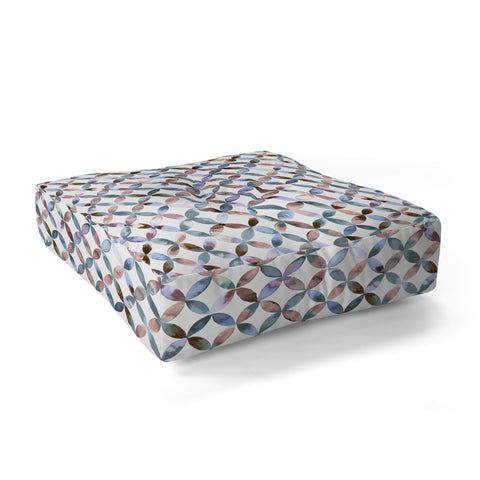 Ninola Design Geometric petals tile Pastel Floor Pillow Square
