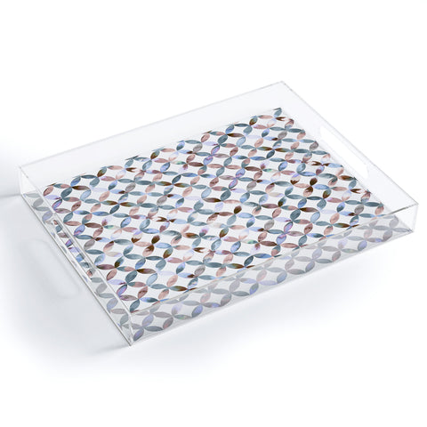 Ninola Design Geometric petals tile Pastel Acrylic Tray