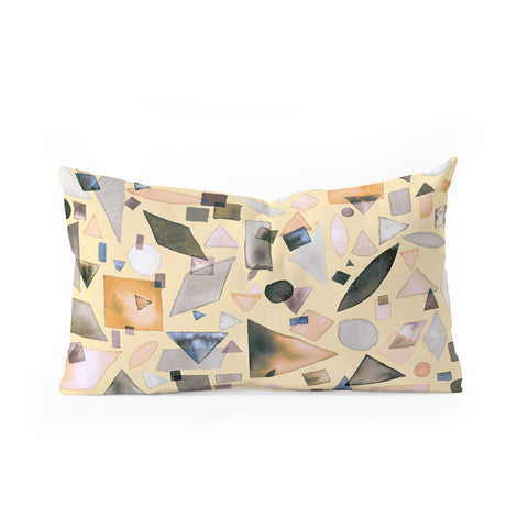 Ninola Design Geometric pieces Light yellow Oblong Throw Pillow