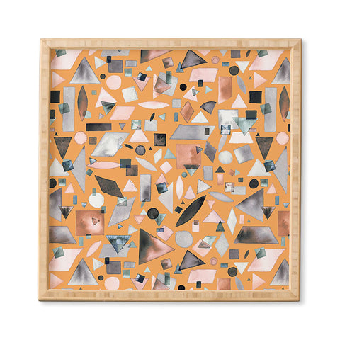 Ninola Design Geometric pieces Mustard Framed Wall Art