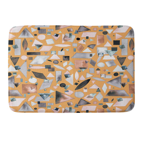 Ninola Design Geometric pieces Mustard Memory Foam Bath Mat
