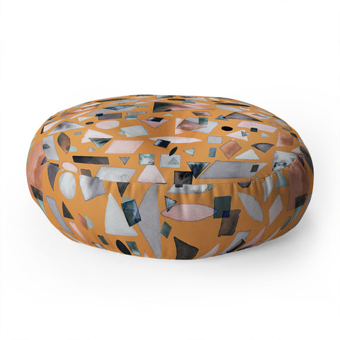 Ninola Design Geometric pieces Mustard Floor Pillow Round