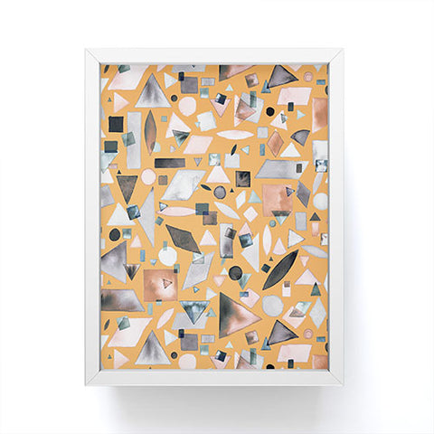 Ninola Design Geometric pieces Mustard Framed Mini Art Print