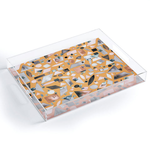 Ninola Design Geometric pieces Mustard Acrylic Tray