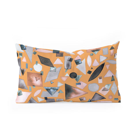 Ninola Design Geometric pieces Mustard Oblong Throw Pillow