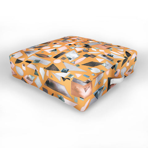 Ninola Design Geometric pieces Mustard Outdoor Floor Cushion