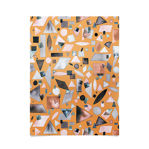 Ninola Design Geometric pieces Mustard Poster