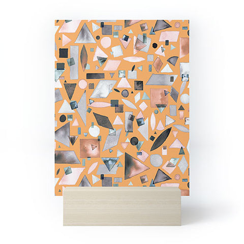 Ninola Design Geometric pieces Mustard Mini Art Print