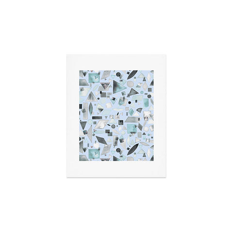 Ninola Design Geometric pieces Soft blue Art Print