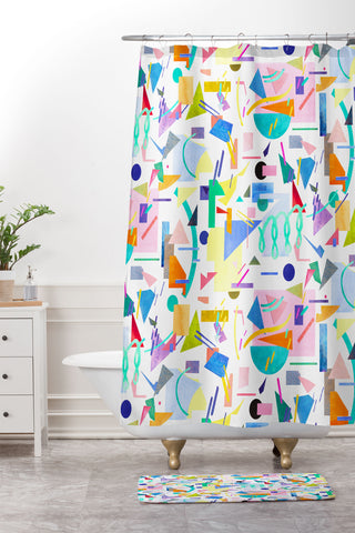 Ninola Design Geometric pop Shower Curtain And Mat