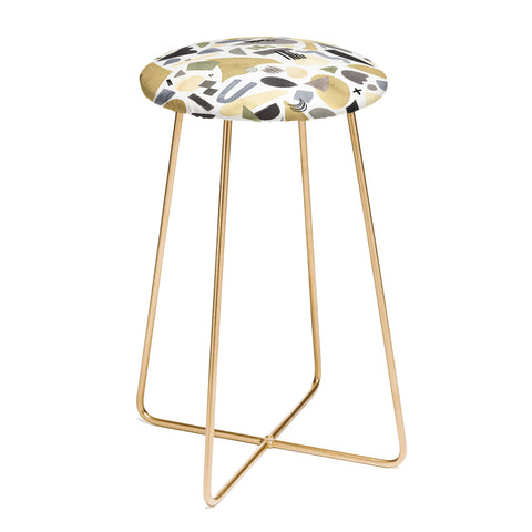 Ninola Design Geometric shapes Gold silver Counter Stool