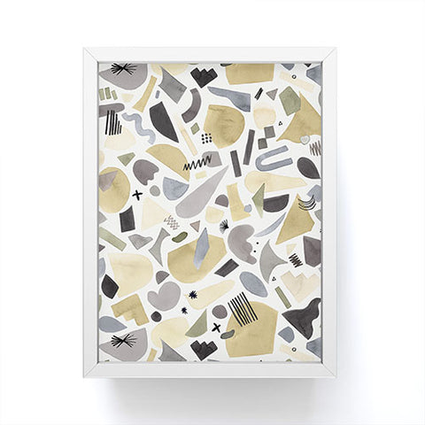 Ninola Design Geometric shapes Gold silver Framed Mini Art Print