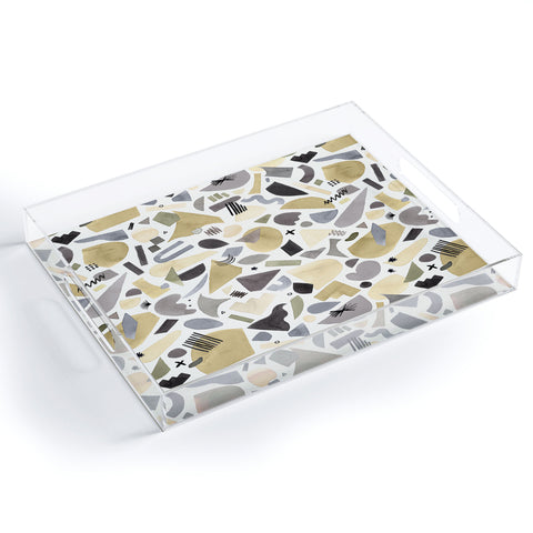 Ninola Design Geometric shapes Gold silver Acrylic Tray