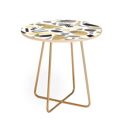 Ninola Design Geometric shapes Gold silver Round Side Table