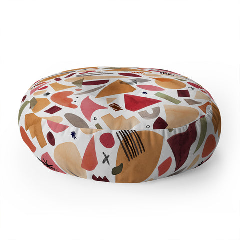 Ninola Design Geometric shapes Warm sun Floor Pillow Round