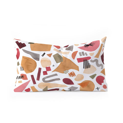 Ninola Design Geometric shapes Warm sun Oblong Throw Pillow