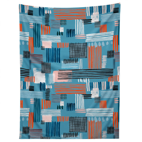 Ninola Design Geometric stripy stitches blue Tapestry