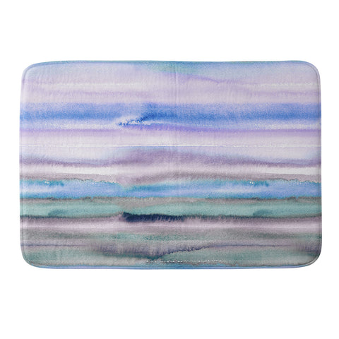 Ninola Design Gradient landscape watercolor blue Memory Foam Bath Mat