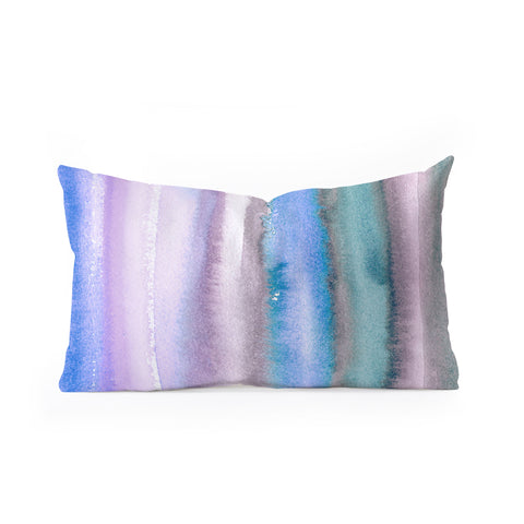 Ninola Design Gradient landscape watercolor blue Oblong Throw Pillow