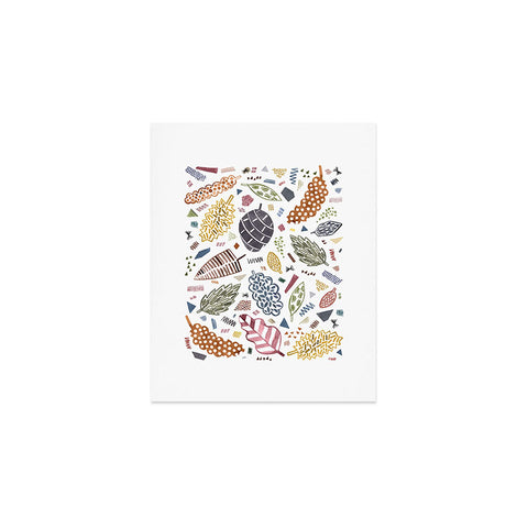 Ninola Design Graphic leaves textures Beige Art Print