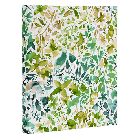 Ninola Design Green flowers and plants ivy Art Canvas
