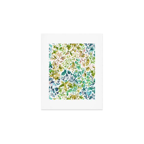 Ninola Design Green flowers and plants ivy Art Print