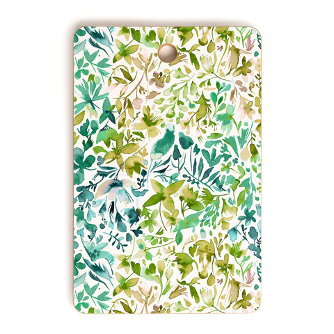 Ninola Design Green flowers and plants ivy Cutting Board Rectangle